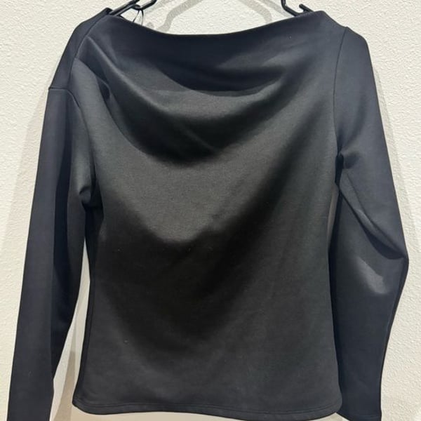H&M Black Long-Sleeve Cowl Neck Top