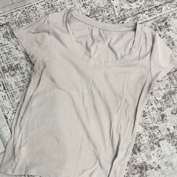 a new day Scoop Neck Short Sleeve Top - Beige