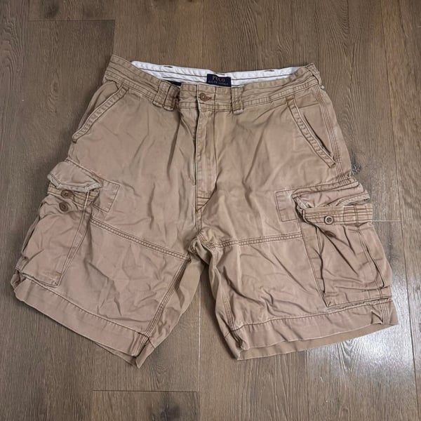 Polo Ralph Lauren Cargo Shorts Size 36 Tan Beige Chino