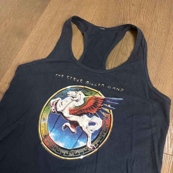 The Steve Miller Band Racerback Tank Top Dark Navy Blue Pegasus Graphic