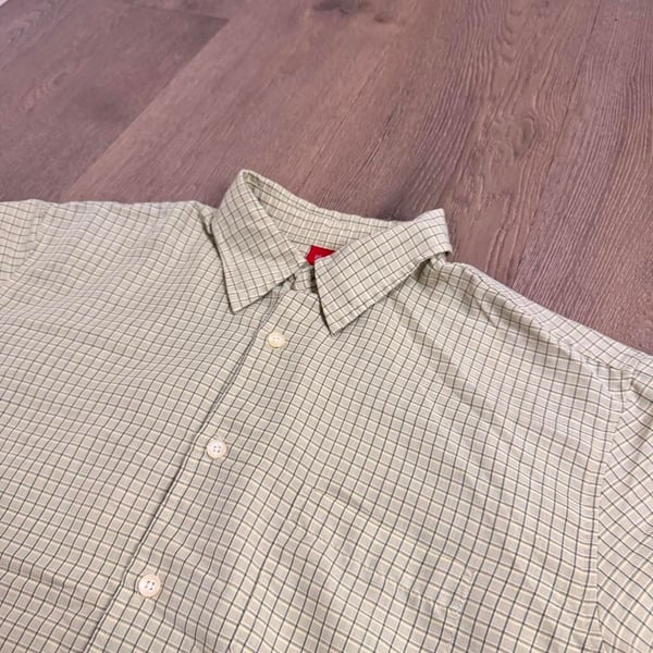Mossimo Plaid Button Up Shirt Size M Green Short Sleeve Y2K