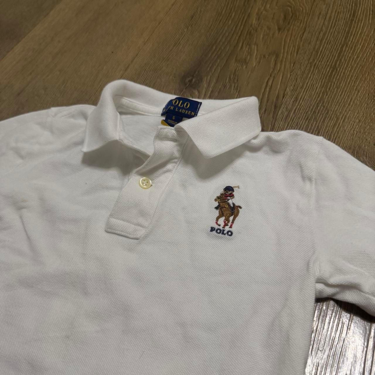 Polo Ralph Lauren Polo Bear Polo Shirt Size 6 White Cotton 2