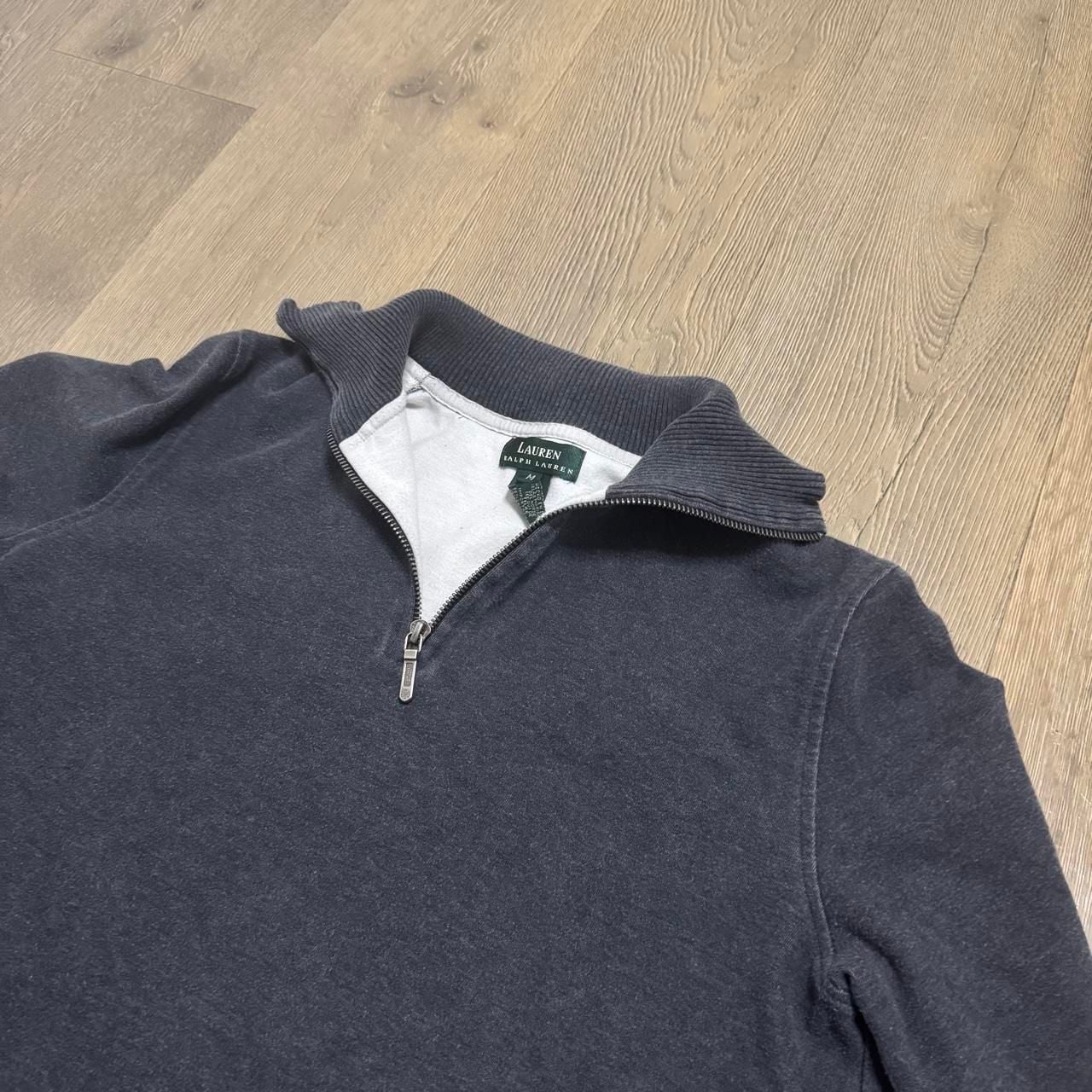 Lauren Ralph Lauren Quarter Zip Sweatshirt Size M Charcoal Grey Pullover 2