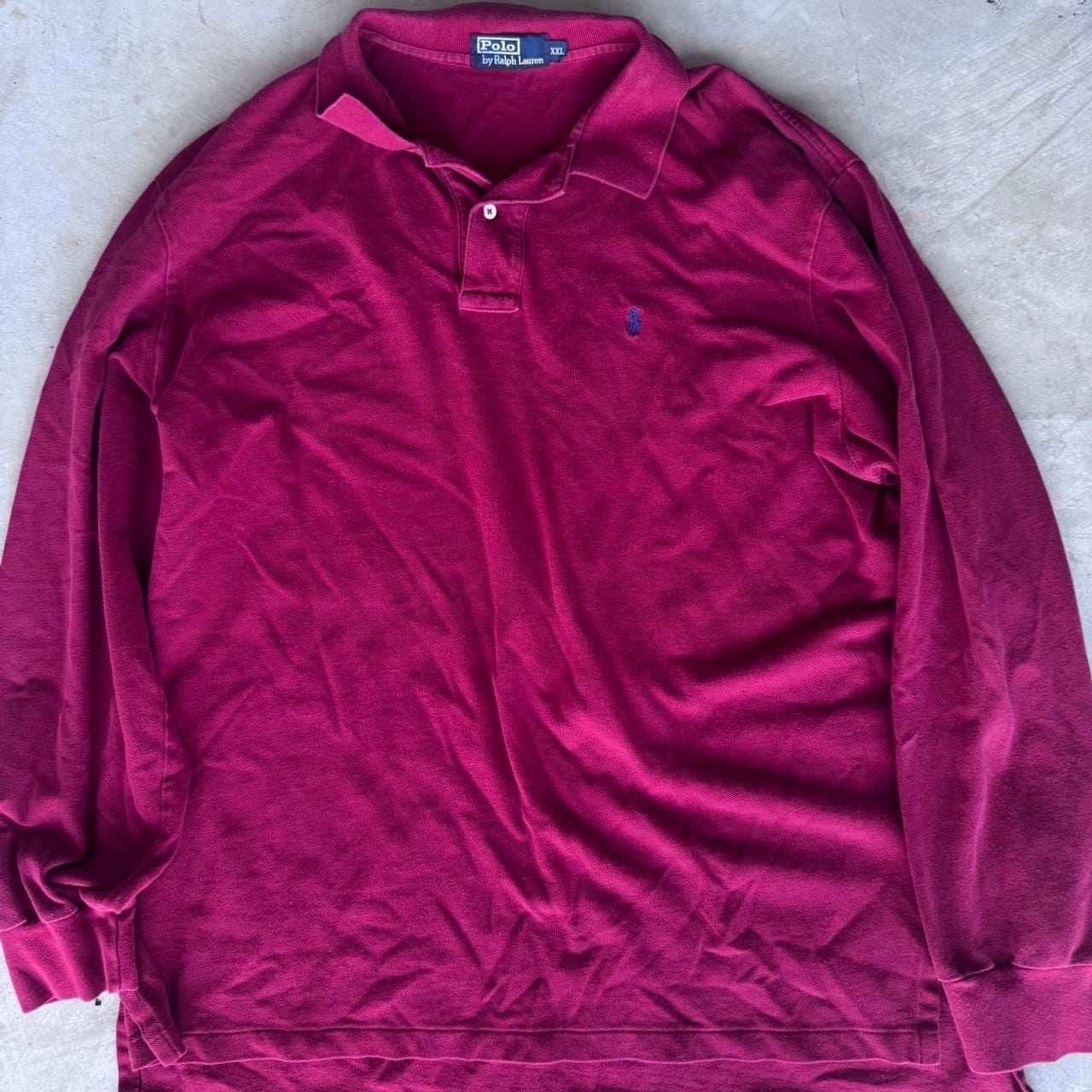 Polo Ralph Lauren Long Sleeve Polo Size XXL Burgundy Cotton 3