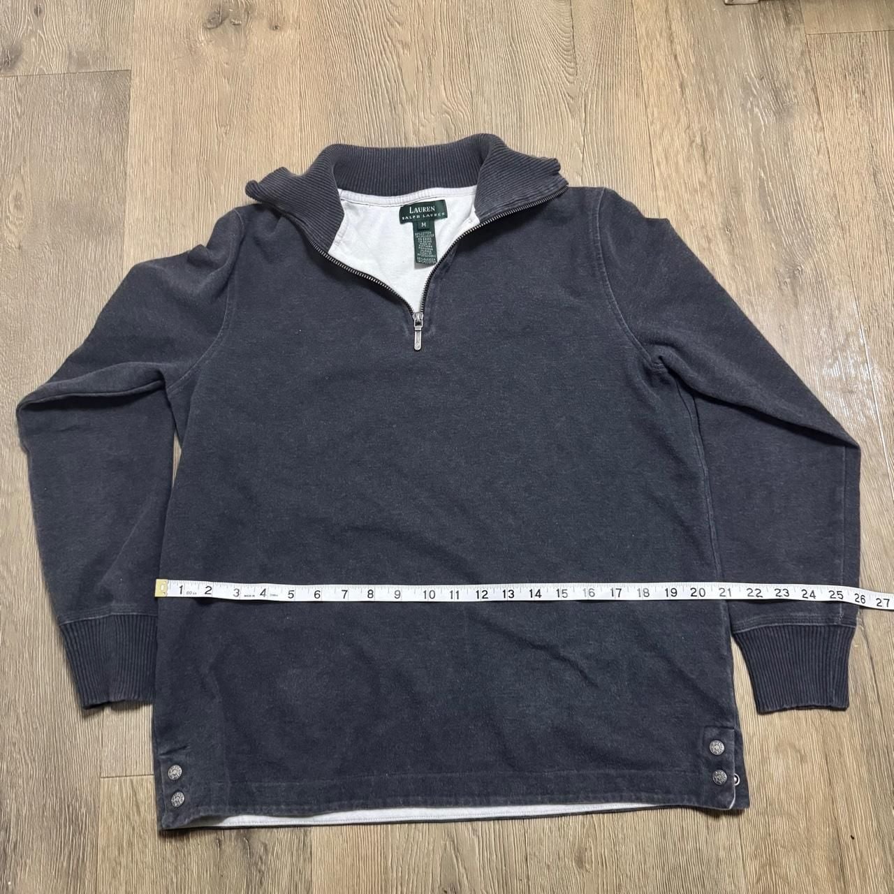 Lauren Ralph Lauren Quarter Zip Sweatshirt Size M Charcoal Grey Pullover 5
