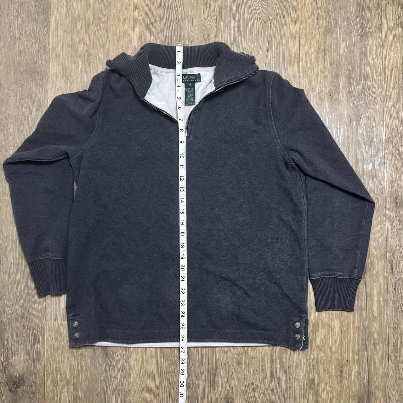 Lauren Ralph Lauren Quarter Zip Sweatshirt Size M Charcoal Grey Pullover 6