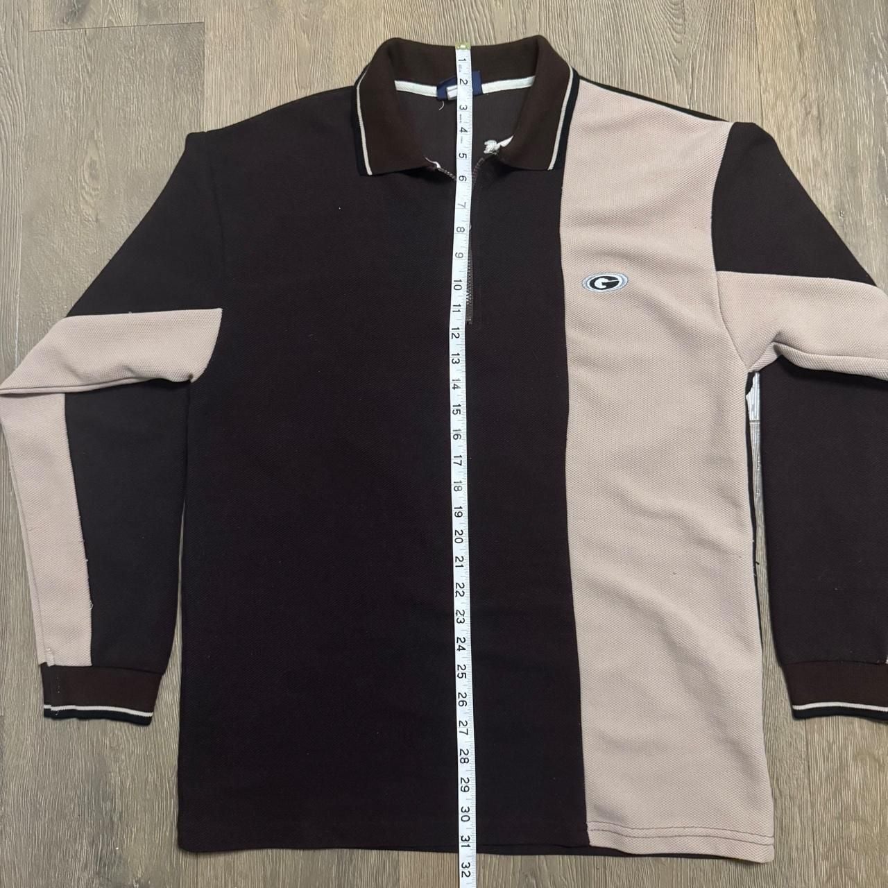LA Gate Vintage Long Sleeve Quarter Zip Polo XL Brown Tan Made in USA 8