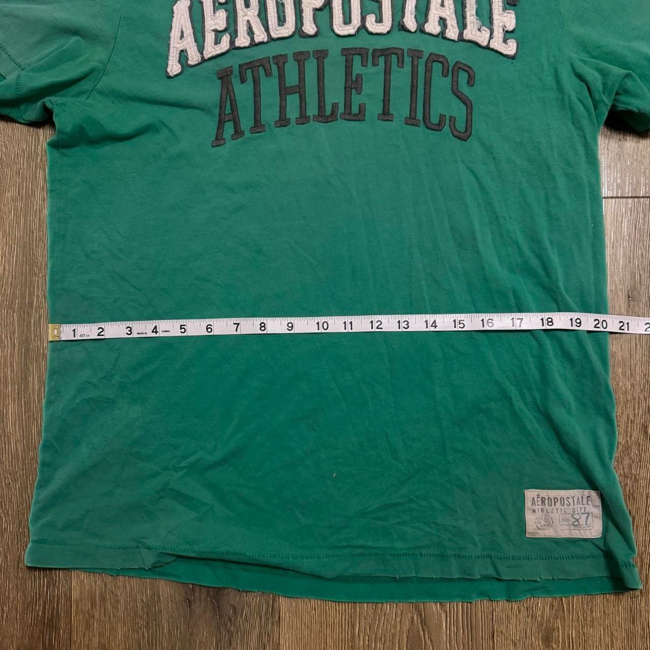 Aeropostale Athletics T-Shirt Size L/G Green Cotton Graphic Applique 5