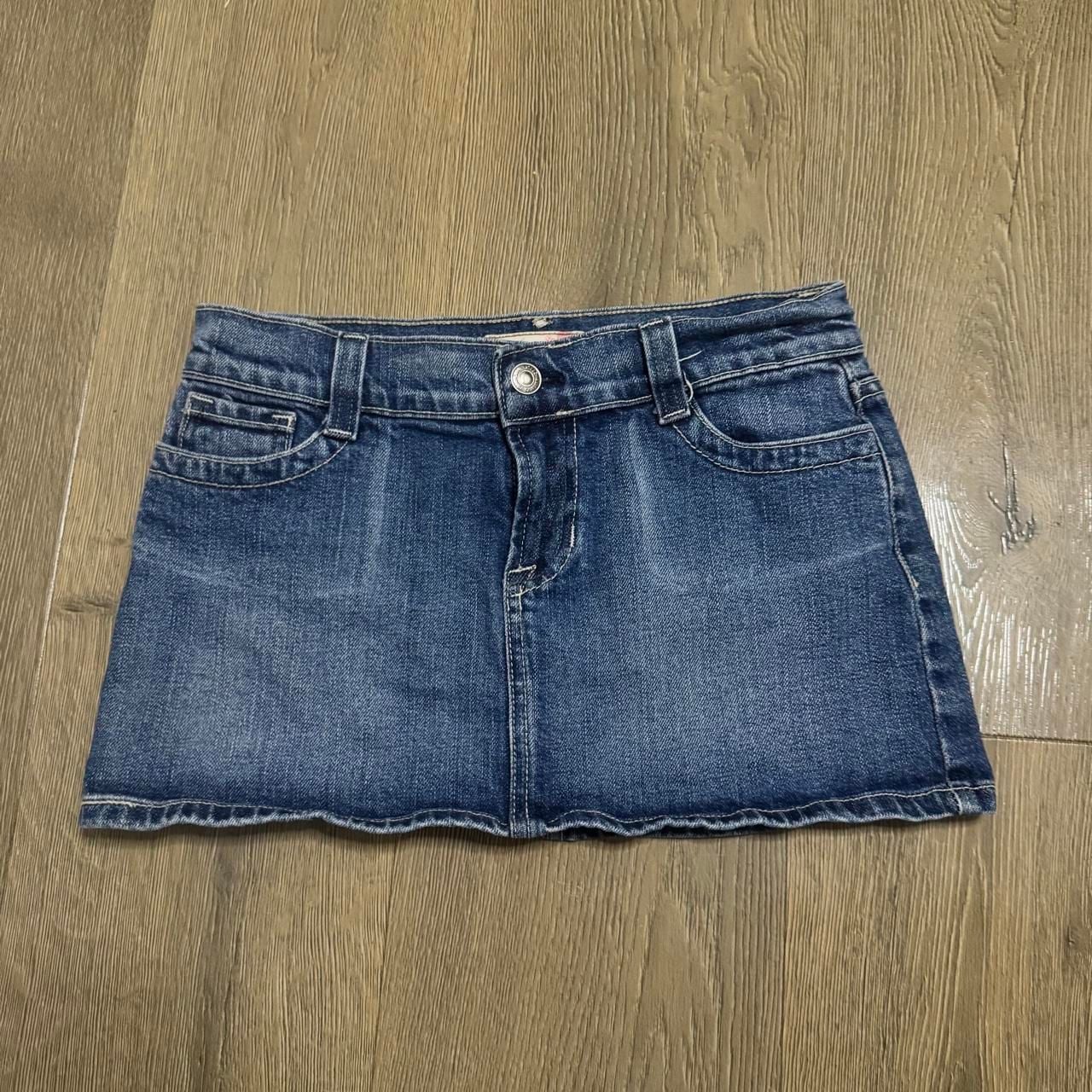 A'Gaci Vintage Y2K Denim Mini Skirt Size S Embroidered Back Pockets 5