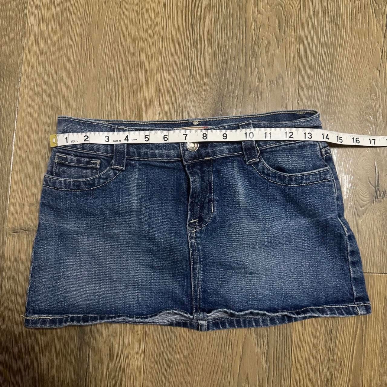 A'Gaci Vintage Y2K Denim Mini Skirt Size S Embroidered Back Pockets 8
