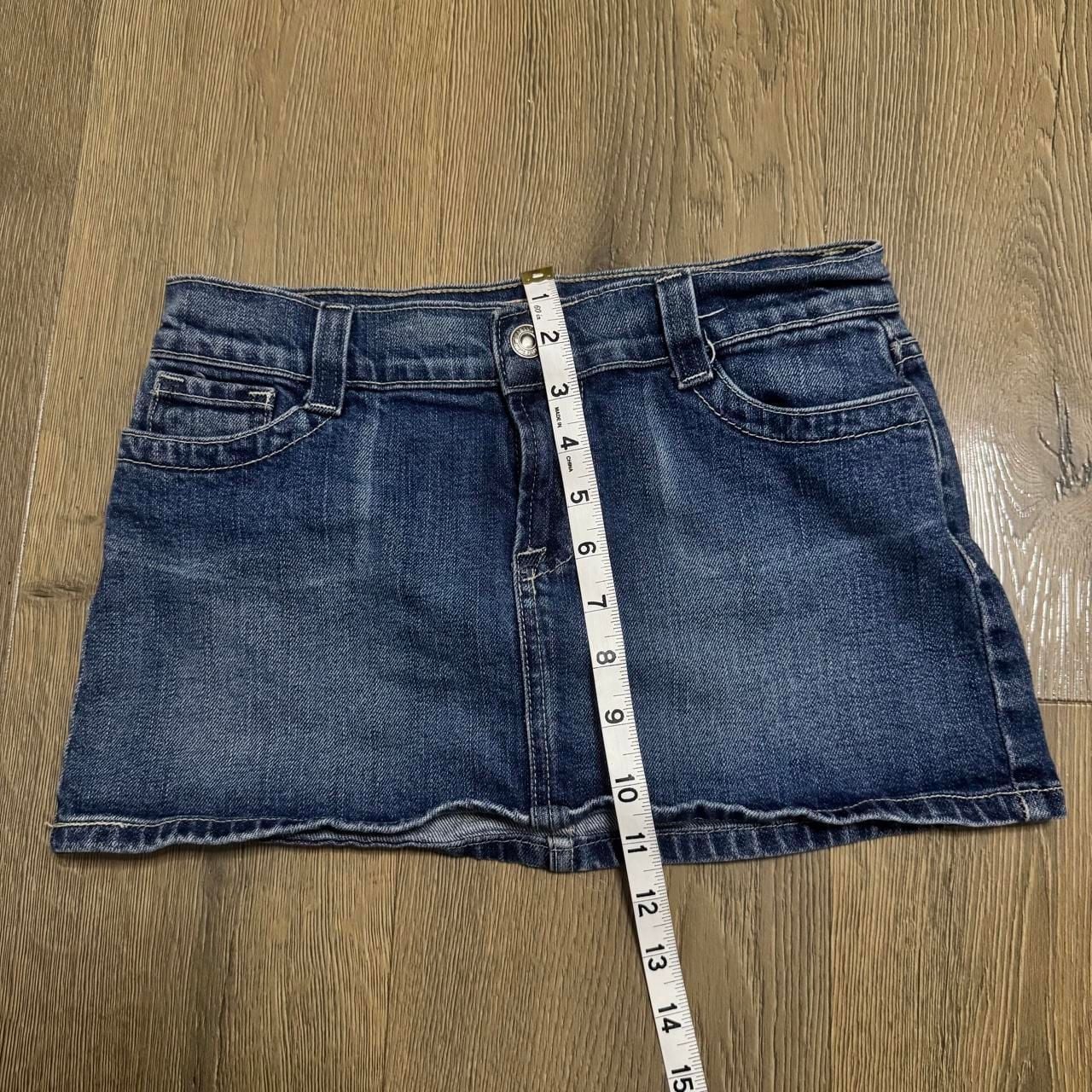 A'Gaci Vintage Y2K Denim Mini Skirt Size S Embroidered Back Pockets 9