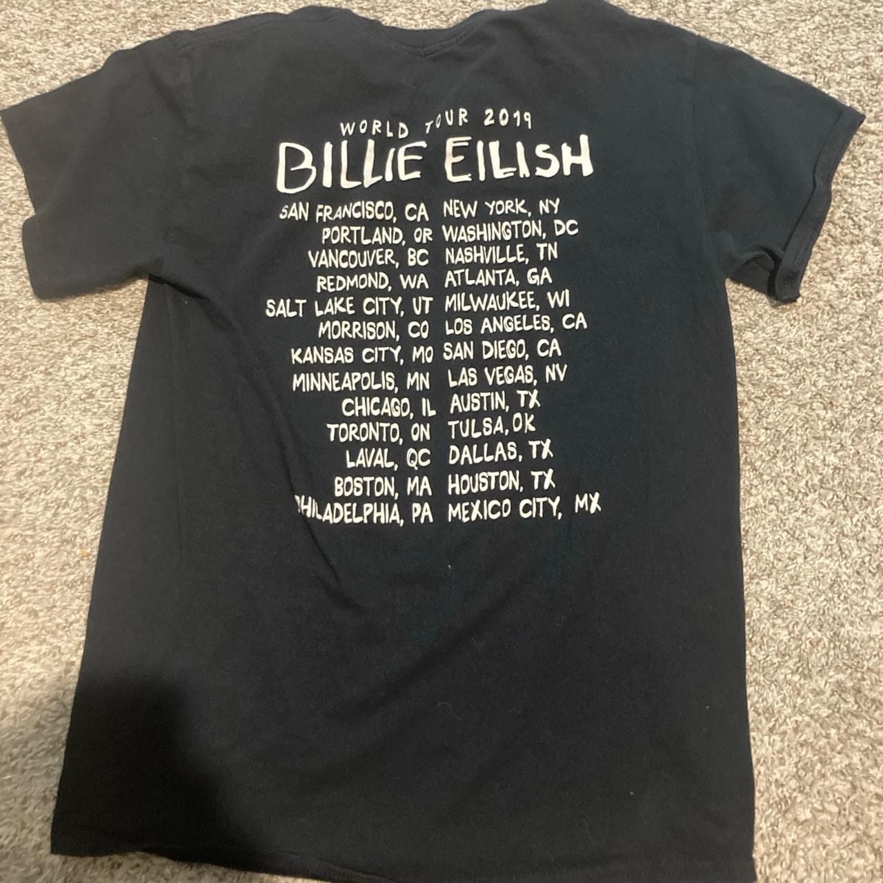 Billie Eilish World Tour 2019 T-Shirt Size M Black 4