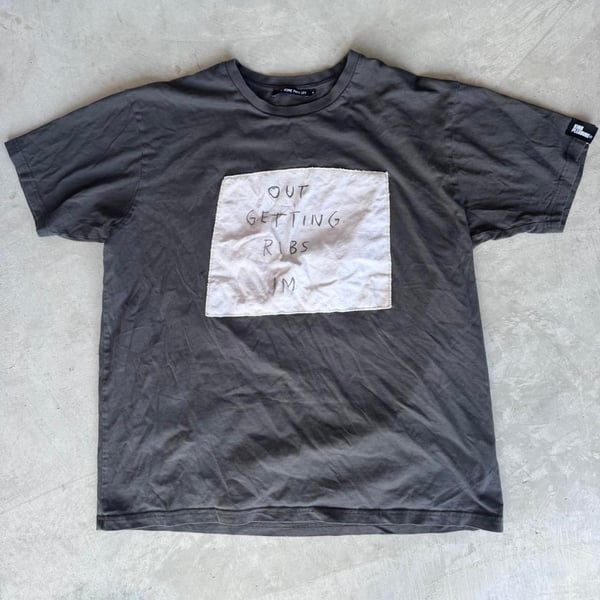 Rome Pays Off Out Getting Ribs T-Shirt Size XL Charcoal Graphic Tee
