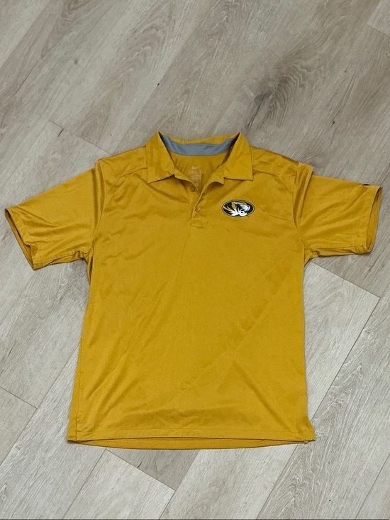 Nike Gold Men's Mizzou Polo with Team Crest 2
