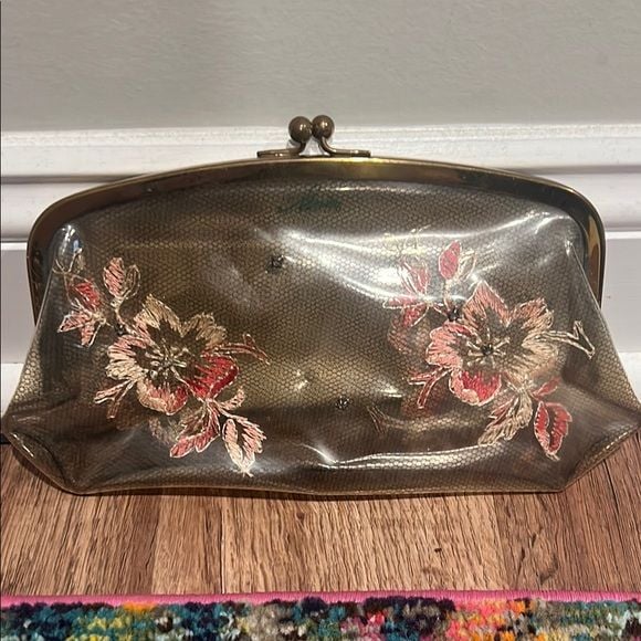Vintage Maxim Plastic Embroidered Clutch Bag 2