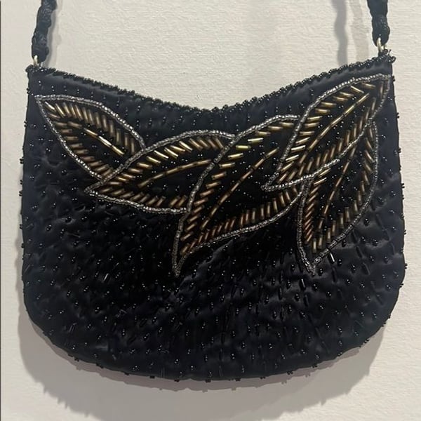Vintage La Regale Black Beaded Bag