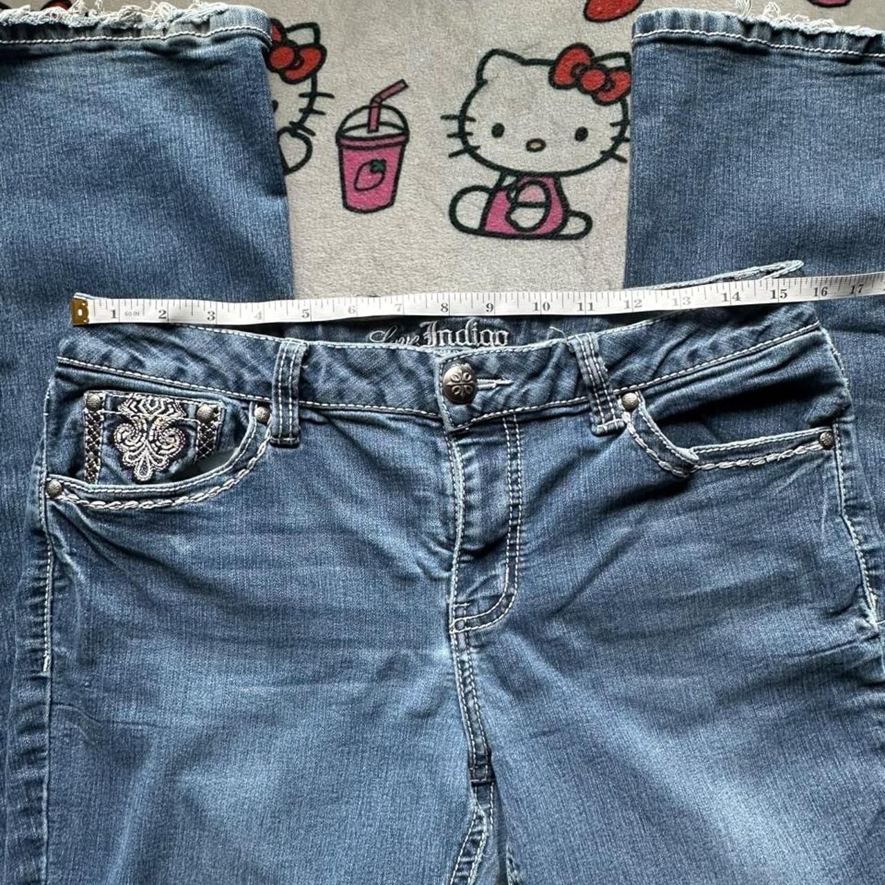 Love Indigo Premium Flared Jeans Size 12 Embellished Cross 5