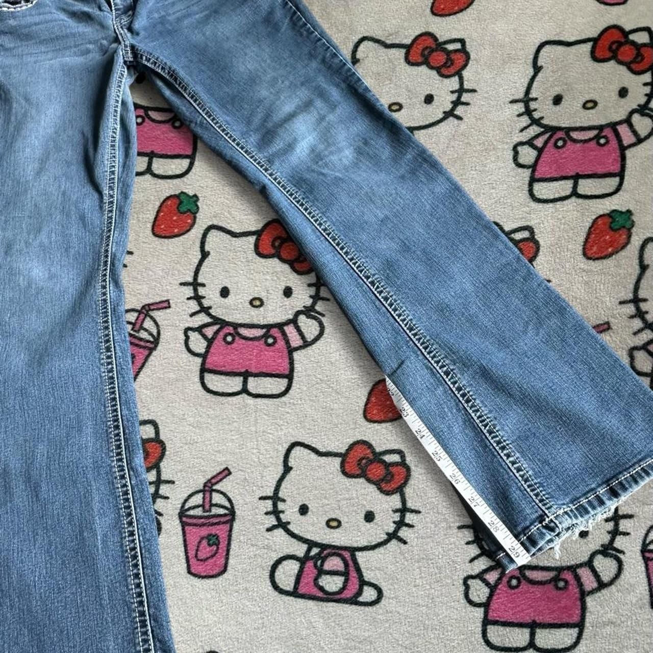 Love Indigo Premium Flared Jeans Size 12 Embellished Cross 6