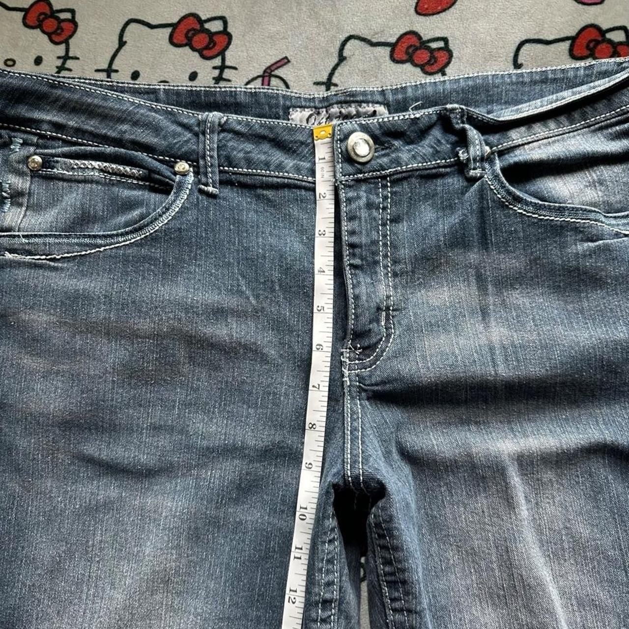 OUT Jeans Flared Bootcut Denim Size 18 Blue Embroidered 7