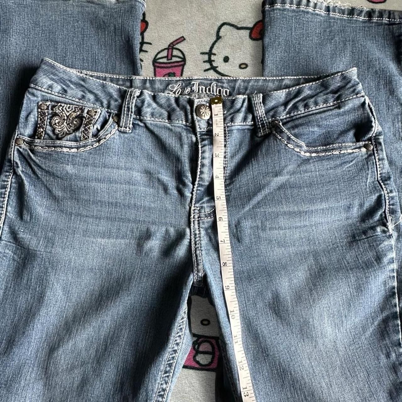 Love Indigo Premium Flared Jeans Size 12 Embellished Cross 7