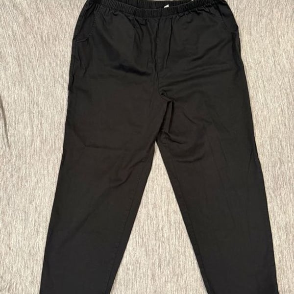 Denim&Co Women's Black Elastic-Waist Twill Pants