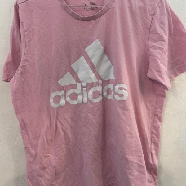 Adidas Logo T-Shirt Size L Pink Athletic Tee