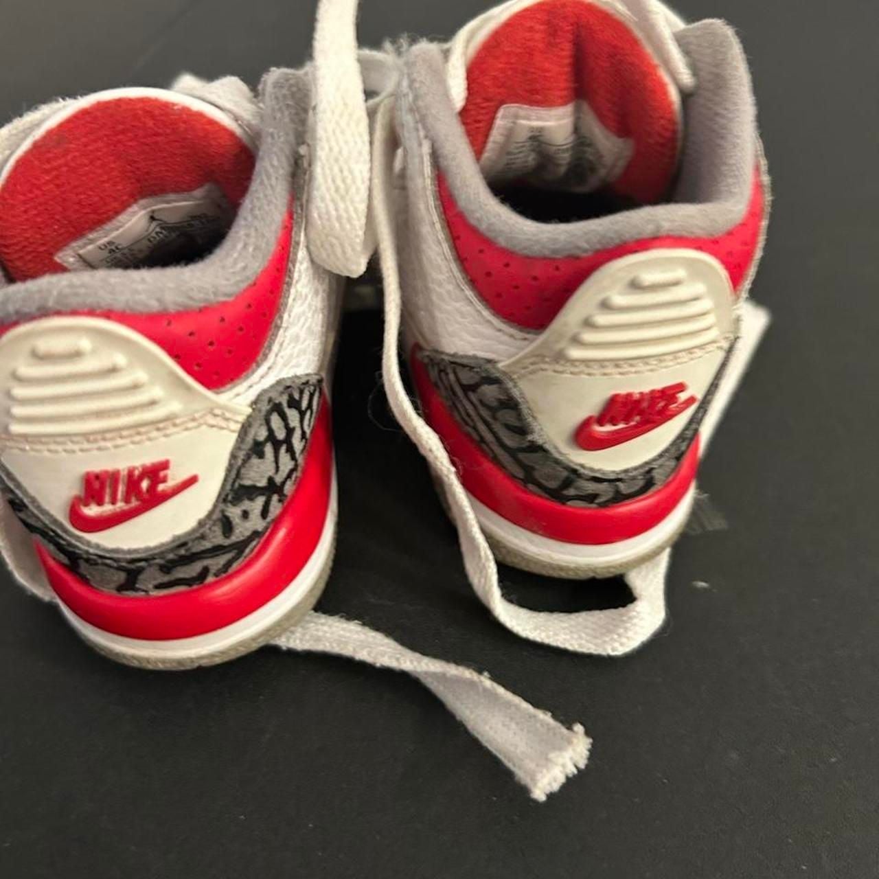 Nike Jordan 3 Retro Size 4C Cardinal White Red Sneakers 4