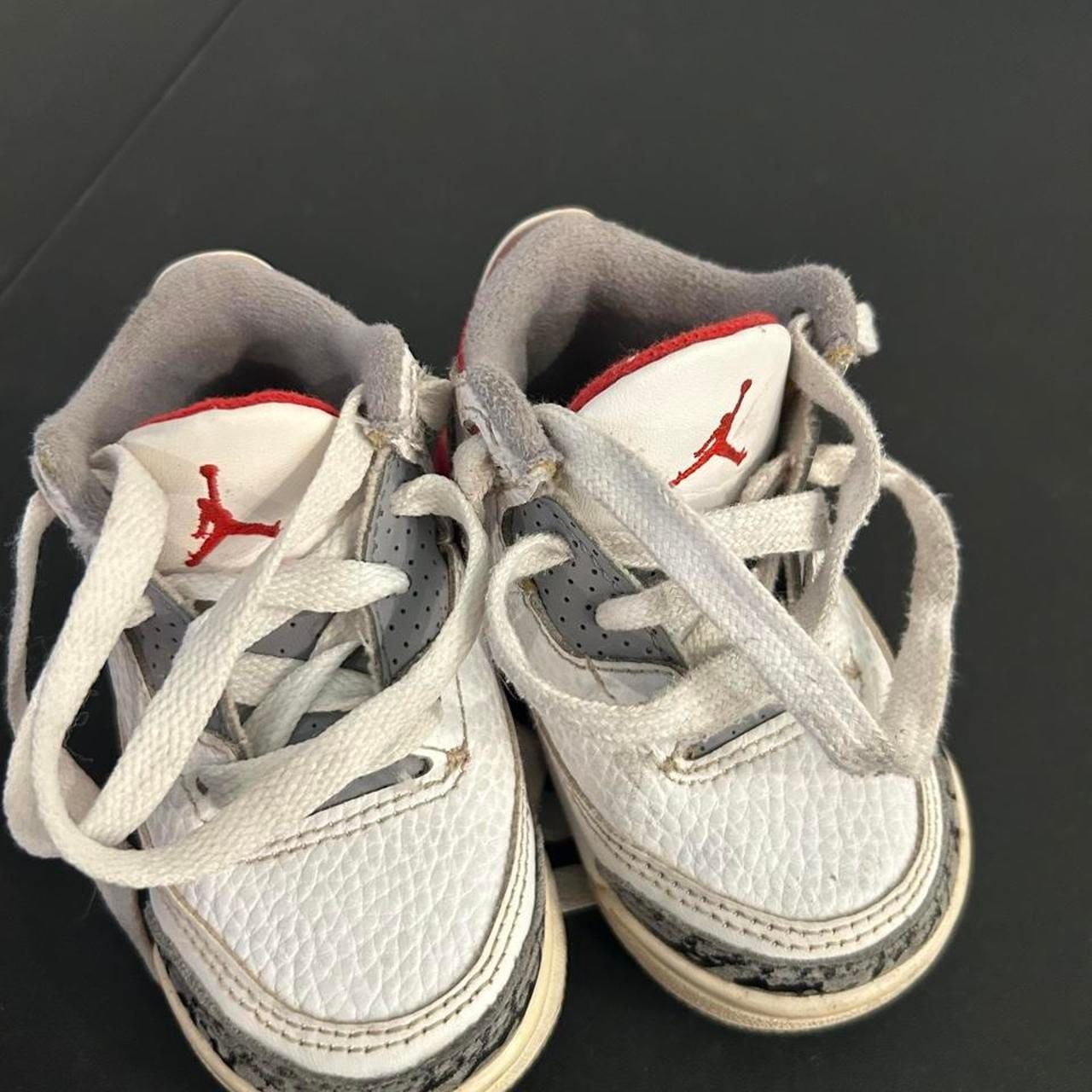 Nike Jordan 3 Retro Size 4C Cardinal White Red Sneakers 7