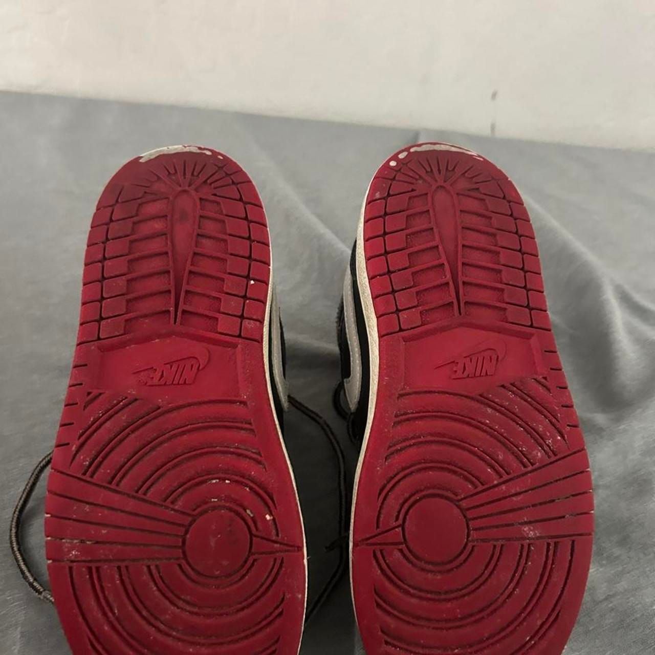 Jordan 1 Mid Size 1.5Y Black Red White Sneakers 8