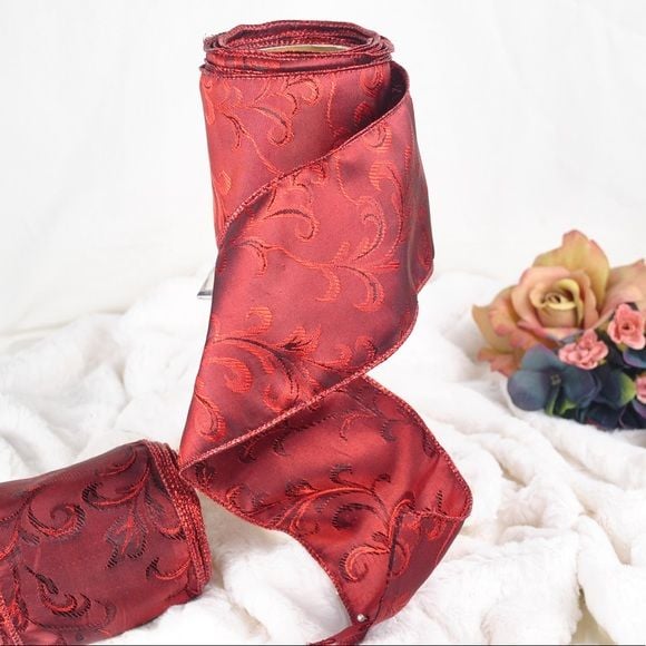 NWOT Red and black with a floral embossed design 1