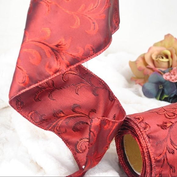 NWOT Red and black with a floral embossed design 4