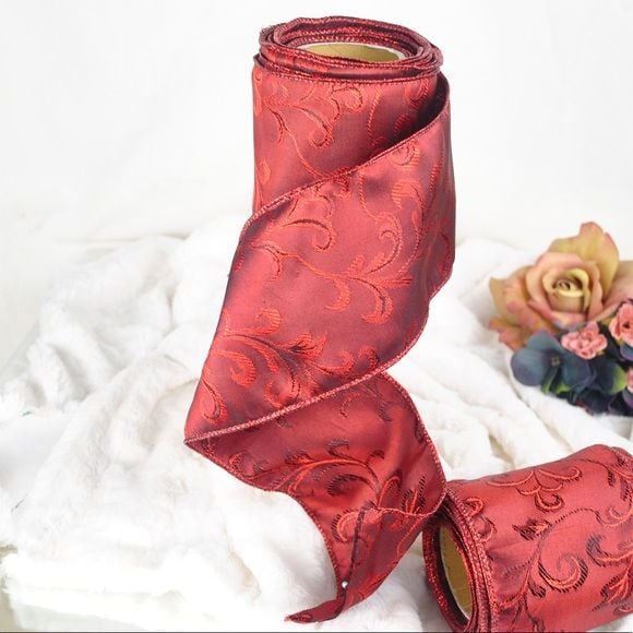 NWOT Red and black with a floral embossed design 5
