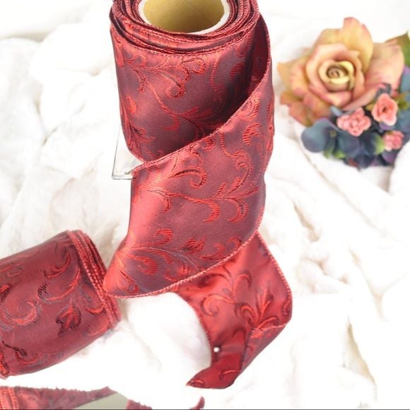 NWOT Red and black with a floral embossed design 6