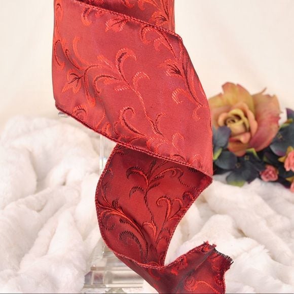 NWOT Red and black with a floral embossed design 7