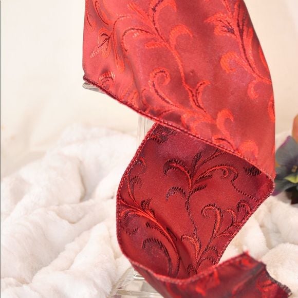 NWOT Red and black with a floral embossed design 8