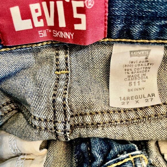 Levis 511 youth skinny jeans size 14 3