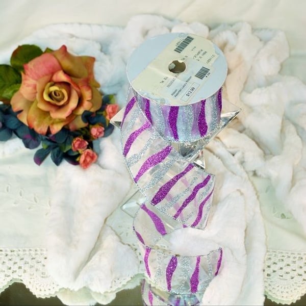 NWT Purple with silver glitter stripe
2.5" x 10 yards