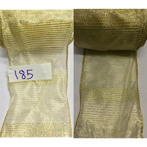 Ribbon sheer gold 4in 2