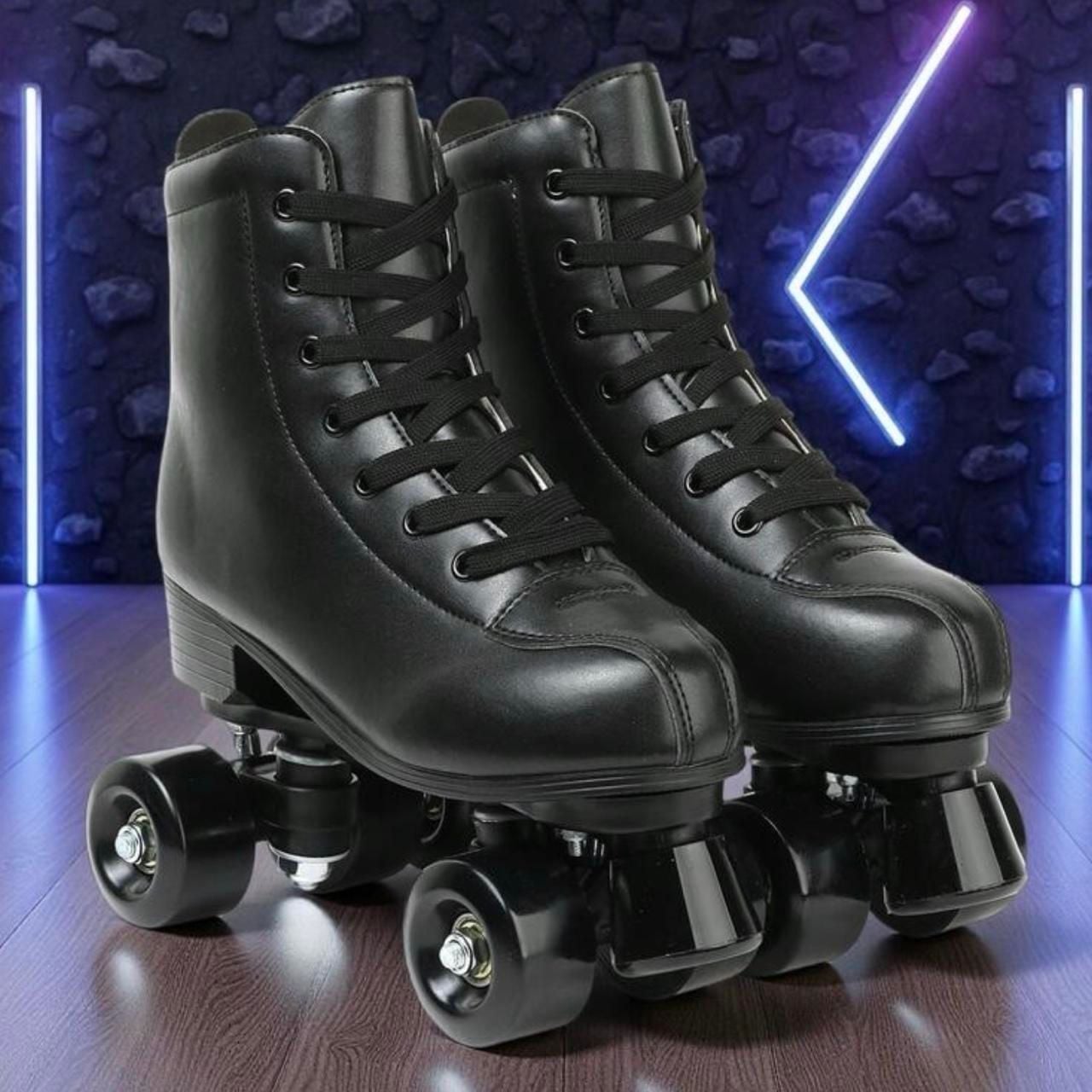 Milky Way Roller Skate Shoes Size 7 US Men / 8.5 US Women Black PU Leather 2