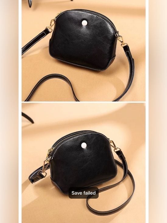 Classic Black Women's Crossbody vintage Bag - Minimalist Design 5