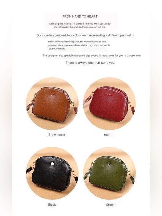 Classic Black Women's Crossbody vintage Bag - Minimalist Design 8