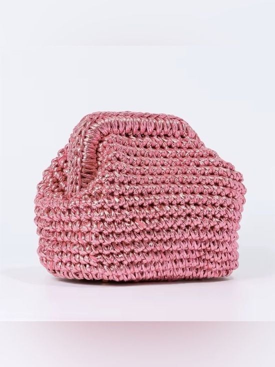 Woven Metallic Purple Top-Handle Women's Bag 5