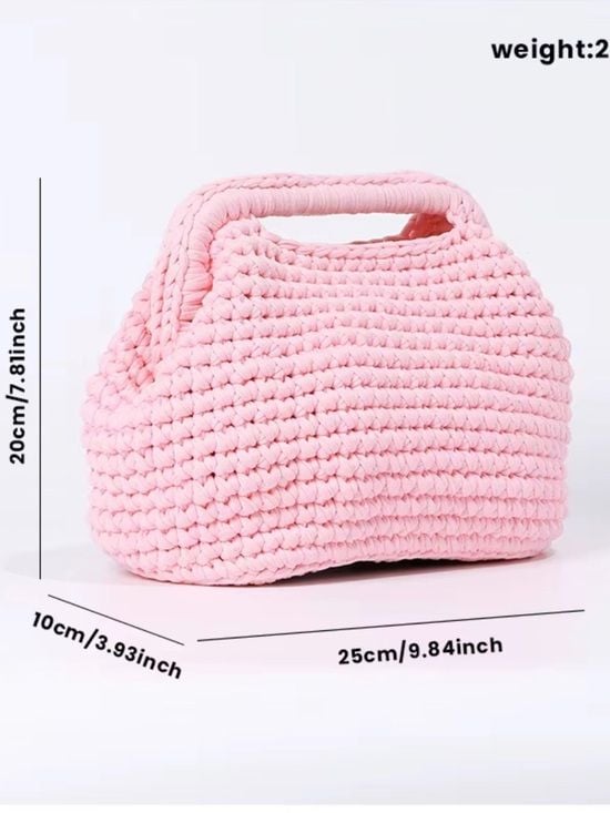 Handmade Gold  crochet/Woven Handbag for Women - Stylish Evening Clutch 9
