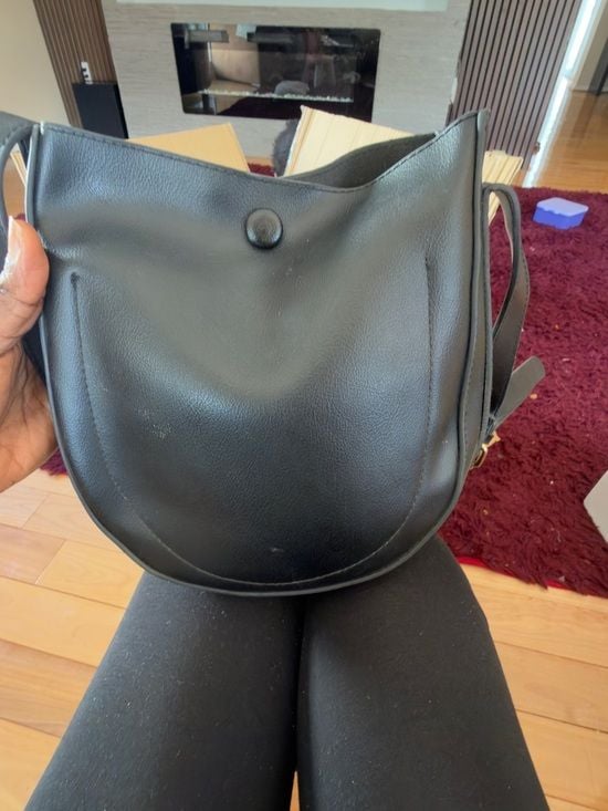 Black Crossbody Saddle Bag - Classic Men's Leather-Style Shoulder Bag 3