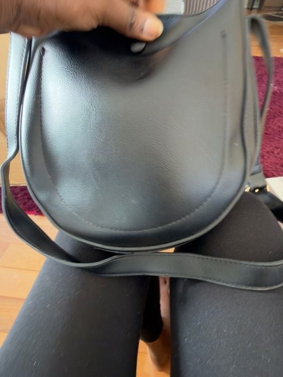 Black Crossbody Saddle Bag - Classic Men's Leather-Style Shoulder Bag 6