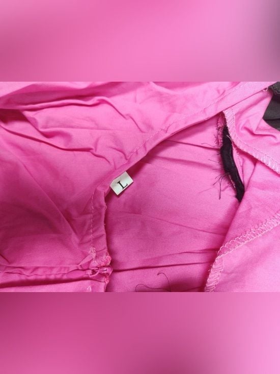 Women Pink Spaghetti Strap Dress with Black Bodice 4
