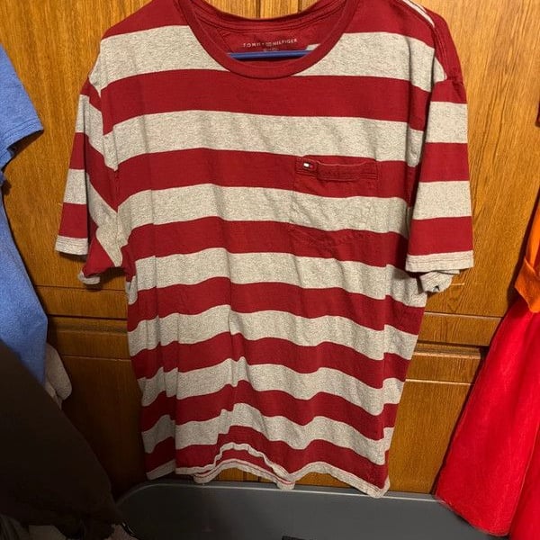 Tommy Hilfiger XL Maroon/Gray striped