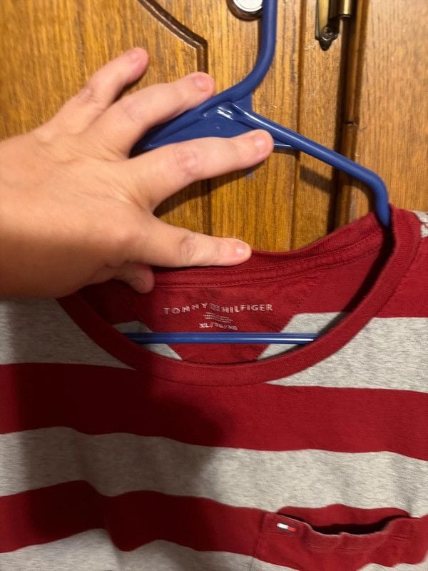 Tommy Hilfiger XL Maroon/Gray striped 3
