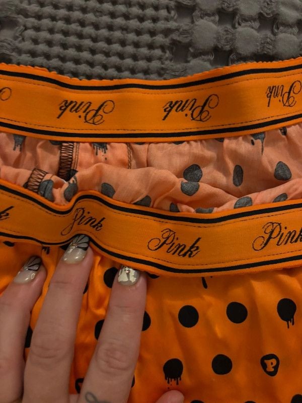 NWT Victoria’s Secret PINK Orange with black polka dot Tencel shorts in XXL 4