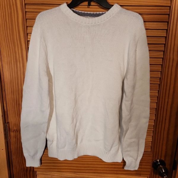 y2k Croft & Barrow Off-White Knitted Pullover Sweater - Men's L